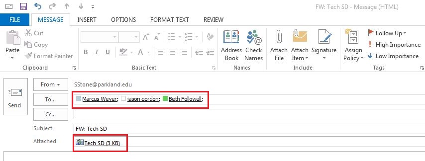 Create email group from list in outlook email