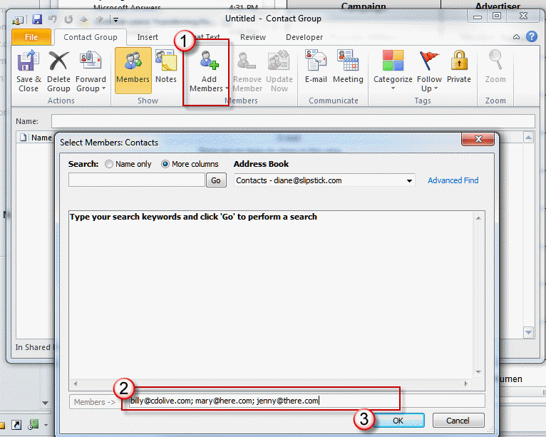 Create Email Group From List In Outlook